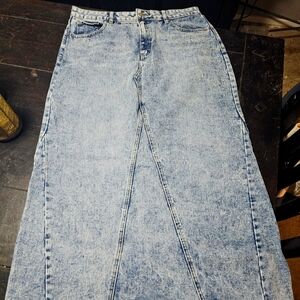 Long denim skirt
